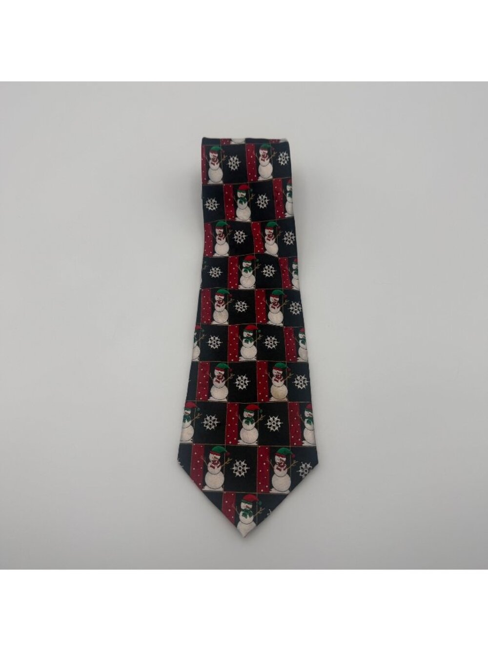 NovelTies Hallmark Snowman Christmas Holiday Neck Tie Black Red Novelty Necktie